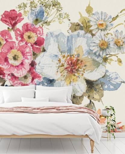 Summer Garden III botanical Mural by Lisa Audit