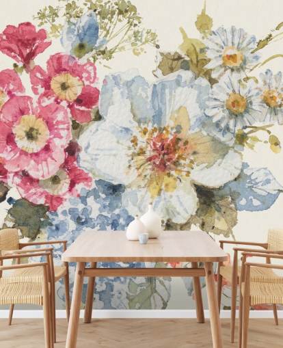 Botanische muurschildering Summer Garden III van Lisa Audit