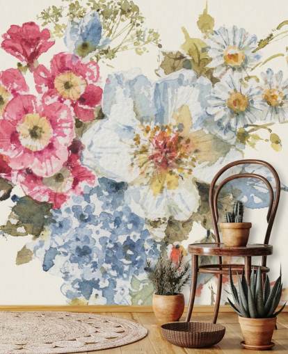 Peinture murale botanique Summer Garden III de Lisa Audit