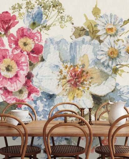 Botanische muurschildering Summer Garden III van Lisa Audit