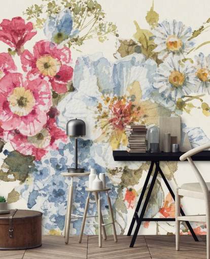 Peinture murale botanique Summer Garden III de Lisa Audit