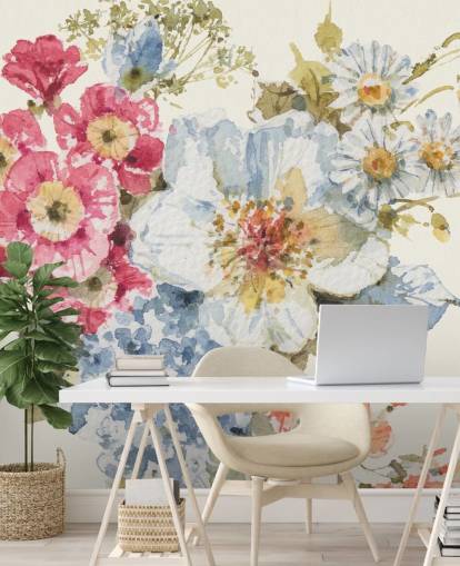 Summer Garden III botanical Mural by Lisa Audit