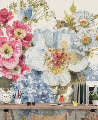 Summer Garden III botanical Mural by Lisa Audit