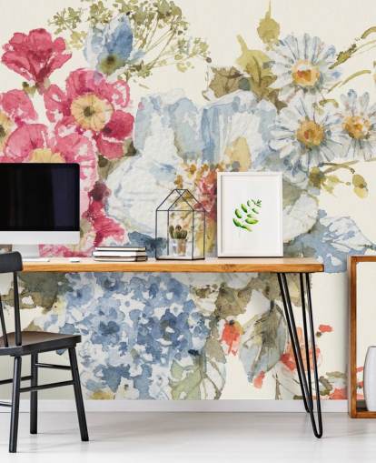 Peinture murale botanique Summer Garden III de Lisa Audit