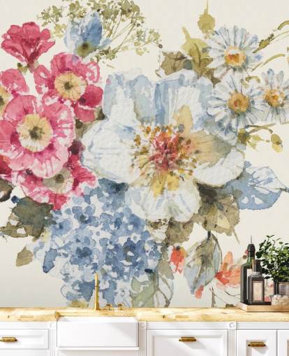 Summer Garden III botanical Mural by Lisa Audit