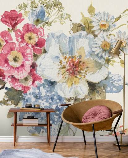 Summer Garden III botanical Mural by Lisa Audit