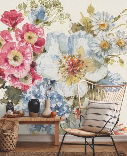 Summer Garden III botanical Mural by Lisa Audit