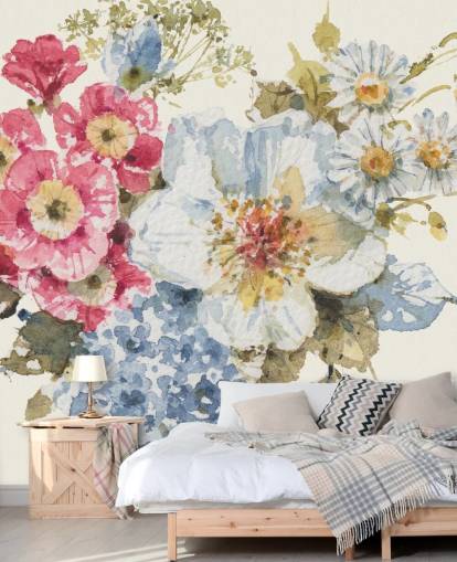 Summer Garden III botanical Mural by Lisa Audit