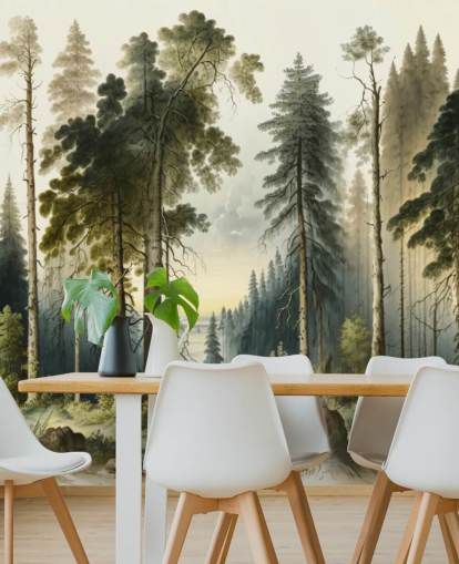 grön skog tapet för kontor