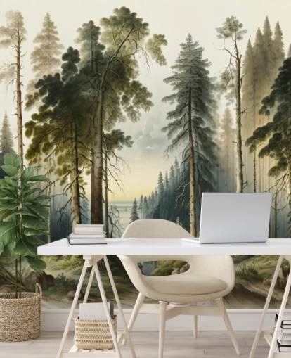 grön skog tapet för kontor grön skog tapet för kontor