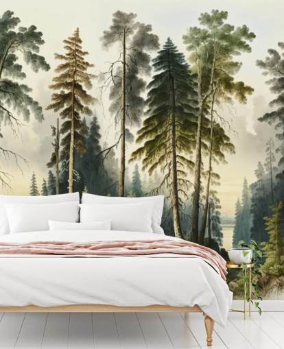 green tree wallpaper mural green tree wallpaper mural