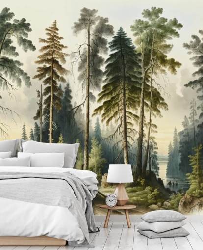 green tree wallpaper mural green tree wallpaper mural