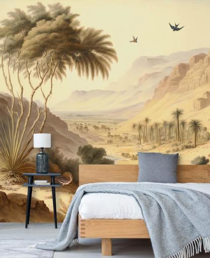 Carta da parati murale con paesaggio di montagne del deserto