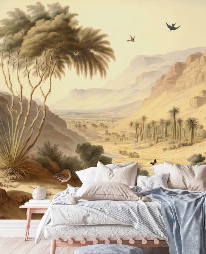 Mural de papel de parede de paisagem de montanhas do deserto