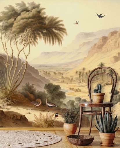 Desert Mountains Landscape Wallpaper Mural