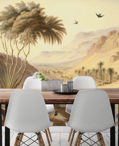 Mural de papel de parede de paisagem de montanhas do deserto