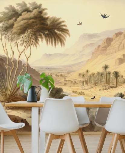 Desert Mountains Landscape Wallpaper Mural