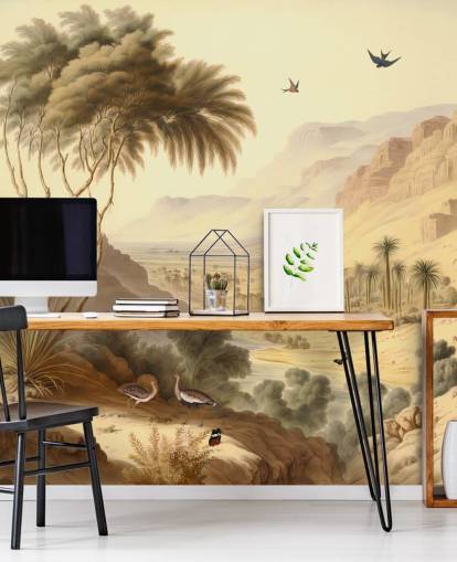 Carta da parati murale con paesaggio di montagne del deserto