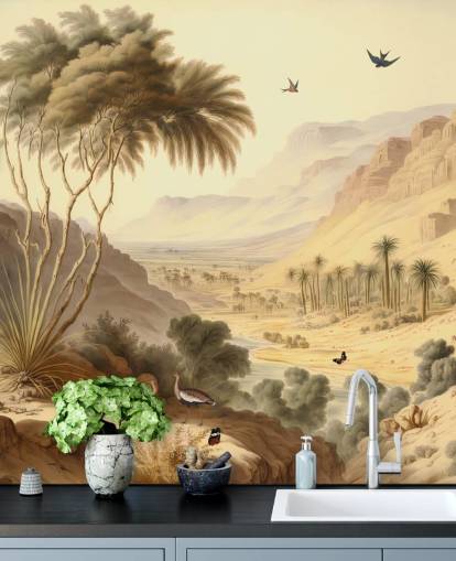 Papier peint mural de paysage de montagnes du désert