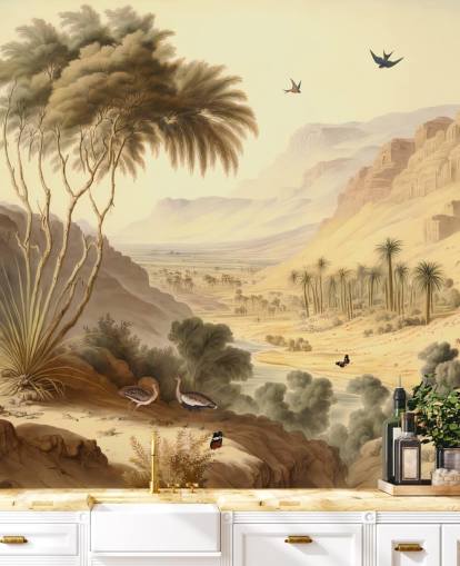 Desert Mountains Landscape Wallpaper Mural