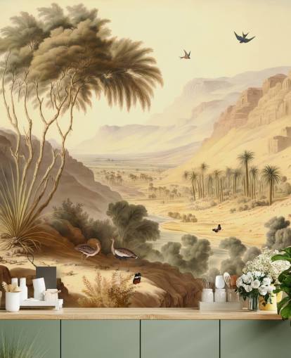 Mural de papel de parede de paisagem de montanhas do deserto Mural de papel de parede de paisagem de montanhas do deserto