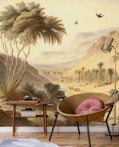 Mural de papel de parede de paisagem de montanhas do deserto