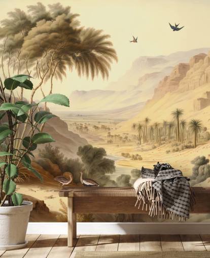 Desert Mountains Landscape Wallpaper Mural