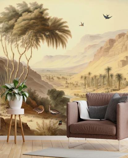 Carta da parati murale con paesaggio di montagne del deserto