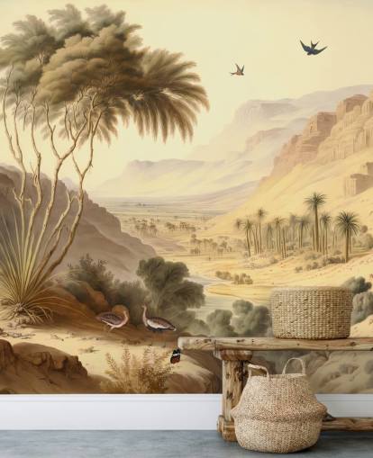 Carta da parati murale con paesaggio di montagne del deserto