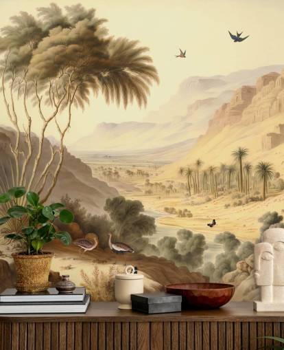 Carta da parati murale con paesaggio di montagne del deserto