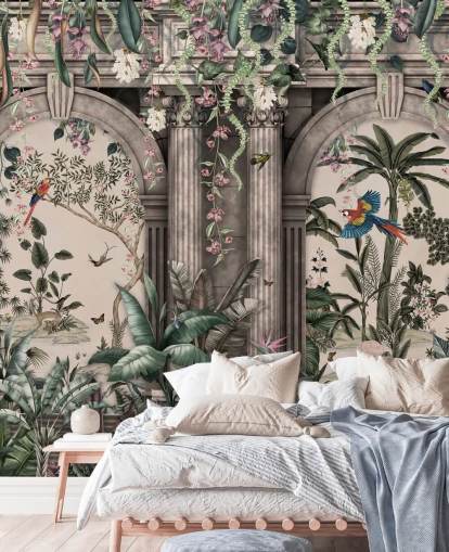 Dschungel-Tapete mit Fassade