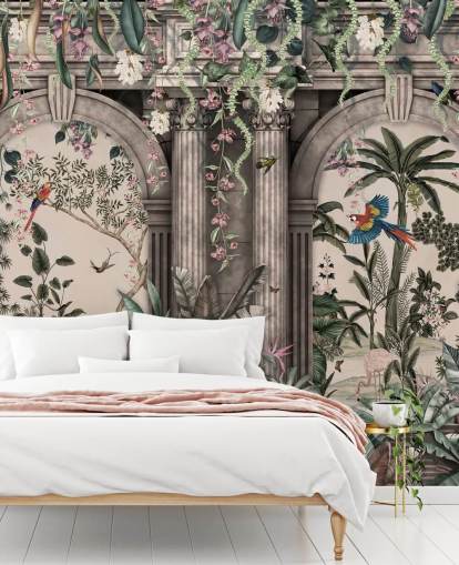 jungle wallpaper with facade