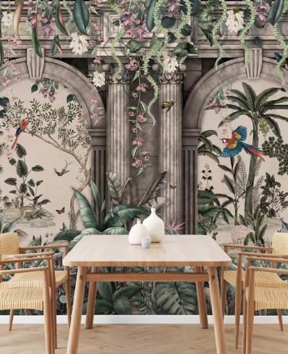 papel de parede da selva com fachada