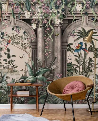 jungle wallpaper with facade