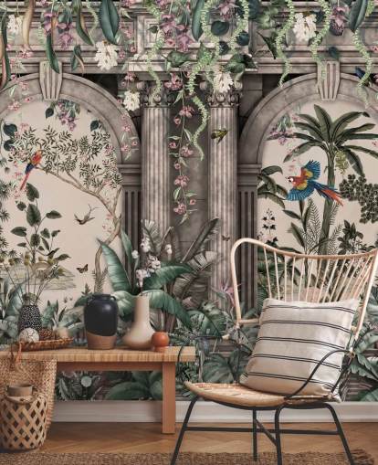 papier peint jungle avec façade papier peint jungle avec façade