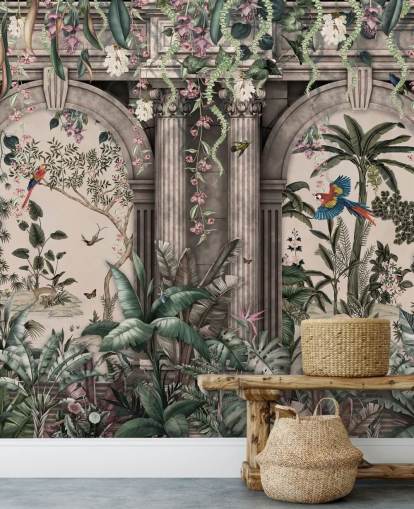 papier peint jungle avec façade papier peint jungle avec façade