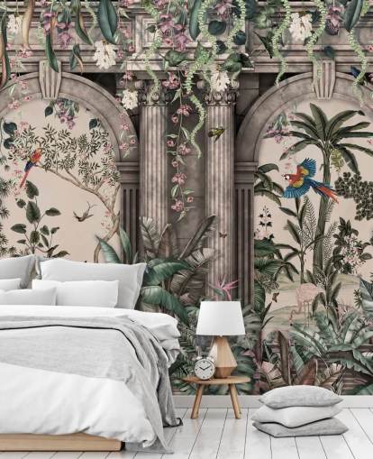 jungle wallpaper with facade