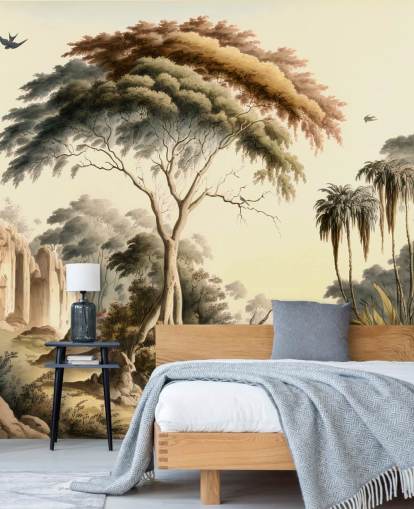 carta da parati luminosa della giungla con animali per camera da letto carta da parati luminosa della giungla con animali per camera da letto