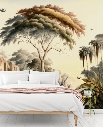 bright jungle wallpaper with animals for bedroom bright jungle wallpaper with animals for bedroom