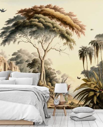 papier peint lumineux de la jungle avec des animaux pour chambre papier peint lumineux de la jungle avec des animaux pour chambre