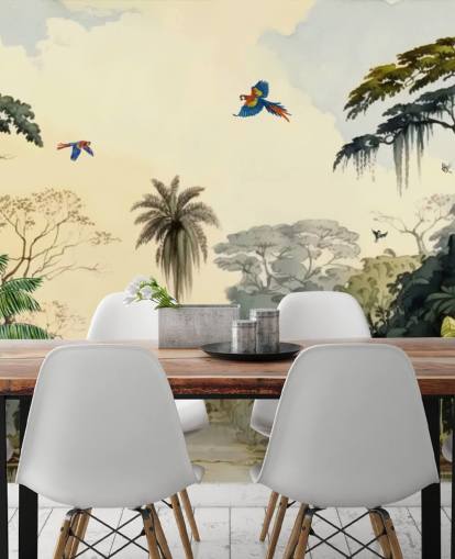 green jungle wallpaper mural with birds for bedroom green jungle wallpaper mural with birds for bedroom