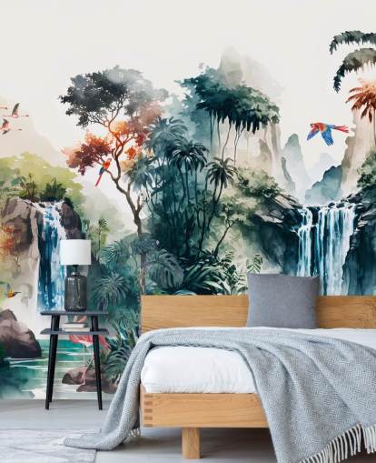 Colorful Watercolor Mural Wallpaper Colorful Watercolor Mural Wallpaper