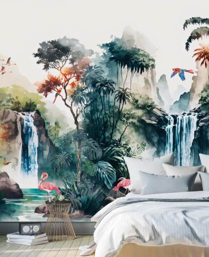 Colorful Watercolor Mural Wallpaper