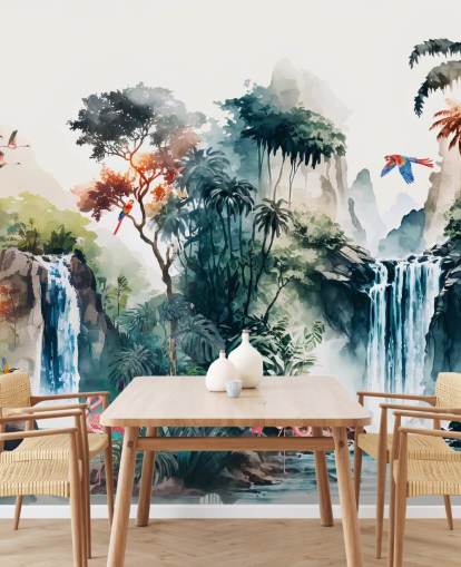 Colorful Watercolor Mural Wallpaper