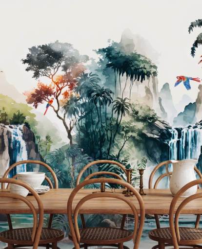 Colourful Watercolor Mural Wallpaper