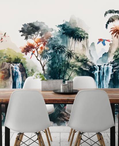 Colourful Watercolor Mural Wallpaper