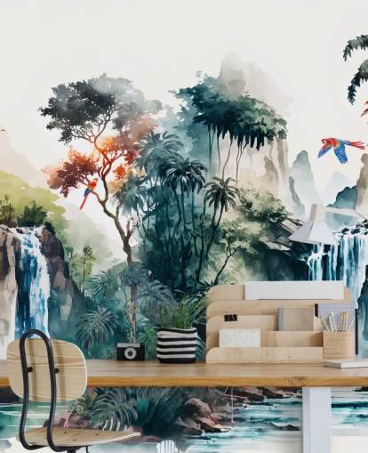 Colourful Watercolor Mural Wallpaper