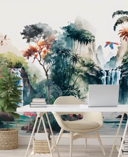 Colorful Watercolor Mural Wallpaper Colorful Watercolor Mural Wallpaper