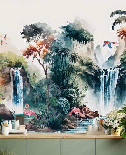 Colorful Watercolor Mural Wallpaper Colorful Watercolor Mural Wallpaper