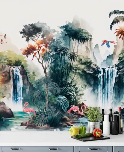 Colorful Watercolor Mural Wallpaper